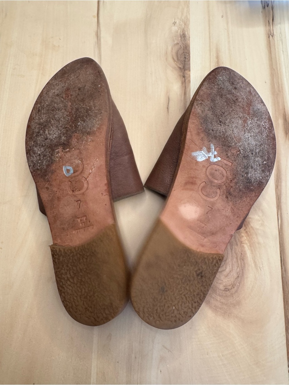 Calleen Cordera Brown Leather Slide Sandals Leather Slides Sandals 7 - Picture 6 of 7